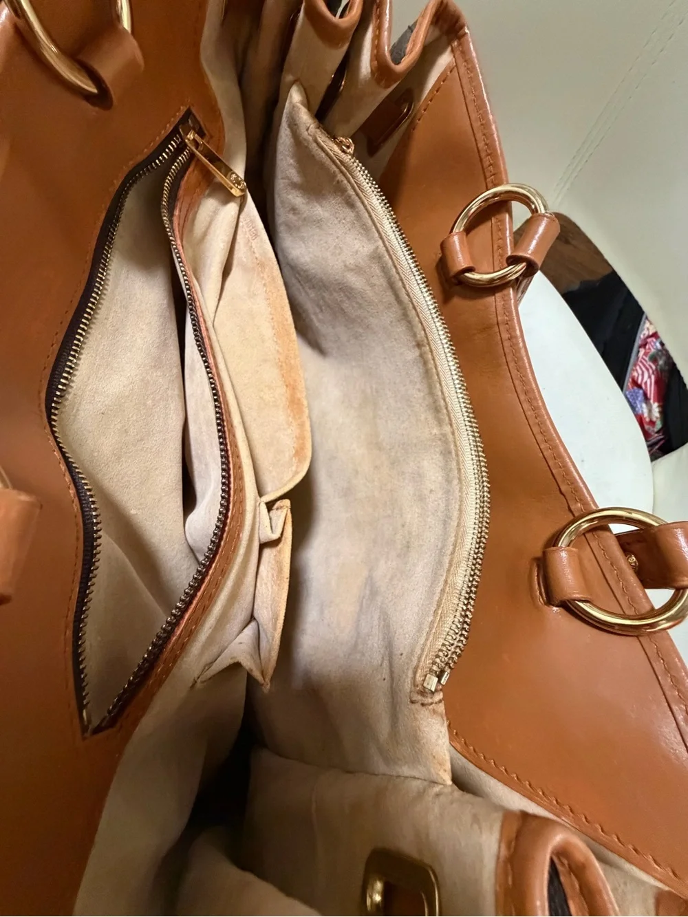 Louis Vuitton Monogram Quilted Satchel with Tan Trim